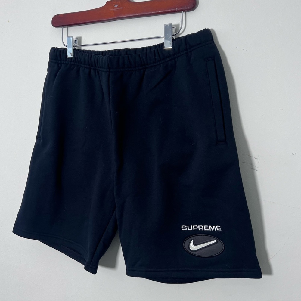 Supreme x Nike Jewel Sweatshorts Navy Cotton Fleece Logo Drawstring Men’s